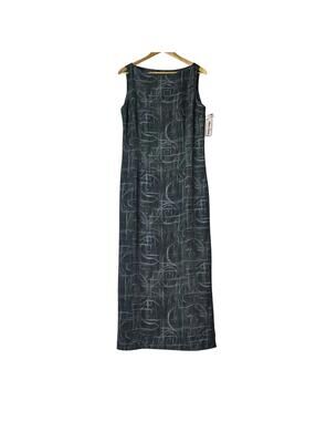 VTG NWT Amanda Smith Abstract Print Sleeveless Y2k Dress Grey14